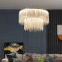 Зображення Хромована люстра з ланцюжками на 2 яруси Ø 80+50 см ИМ Light-Deco 11 