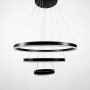 Зображення Люстра підвісна світлодіодна LNF-17459 BK 95 Вт на три кільця діаметр 80+60+40 см чорна ИМ Light-Deco 2 