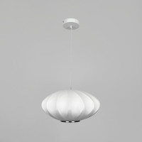 Підвісна люстра із білим фігурним абажуром Ø40х22 см