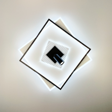 Стельова люстра LED Light House LNF-17457 78W BK+WT біло-чорна зі спотом (цоколь GU10)