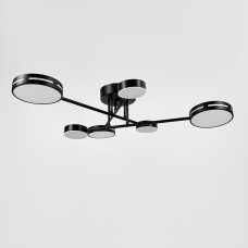 Люстра стельова світлодіодна Light House LNF-17548/3+3 BK 45 Вт Ø 65 см чорна