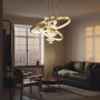Изображение Подвійна латунна люстра 80+50 см із квітковою композицією ИМ Light-Deco 3 
