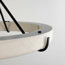 Люстра з підвісним кільцем з ефектом мармуру на чорному корпусі Ø 50 см