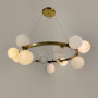 Зображення Кільцева латунна люстра з 14 білими плафонами Ø 75 см ИМ Light-Deco 3 