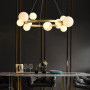 Зображення Кільцева латунна люстра з 14 білими плафонами Ø 75 см ИМ Light-Deco 7 