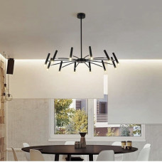 Люстра стельова трубчаста LNF-17547/9 BK чорна з поворотними плафонами