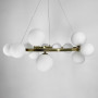 Зображення Кільцева латунна люстра з 14 білими плафонами Ø 75 см ИМ Light-Deco 1 