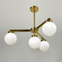 Зображення Латунна люстра на 4 білих плафони Ø 60 см ИМ Light-Deco 1 