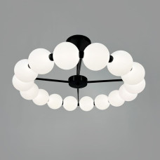 Люстра стельова Led кільце LNF-17551/670 BK 34 Вт Ø 63 см чорна з полімерними плафонами