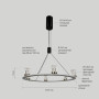 Зображення Кільцева люстра з 6 плафонами G4 у чорному корпусі Ø60 см ИМ Light-Deco 4 