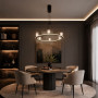 Зображення Кільцева люстра з 6 плафонами G4 у чорному корпусі Ø60 см ИМ Light-Deco 7 