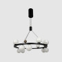 Зображення Кільцева чорна люстра з 12 скляними плафонами G9 Ø57 см ИМ Light-Deco 5 