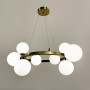 Зображення Кільцева латунна люстра з 9 білими плафонами Ø 60 см ИМ Light-Deco 1 