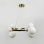 Зображення Кільцева латунна люстра з 9 білими плафонами Ø 60 см ИМ Light-Deco 