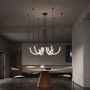 Зображення Люстра дизайнерська чорна LEDA на 6 дуг з неоном ИМ Light-Deco 5 