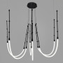 Зображення Люстра дизайнерська чорна LEDA на 6 дуг з неоном ИМ Light-Deco 2 