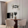 Зображення Кільцева люстра з 5 прозорими плафонами у чорному корпусі ИМ Light-Deco 6 
