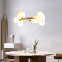Зображення Кільцева латунна люстра з 9 білими плафонами Ø 60 см ИМ Light-Deco 2 