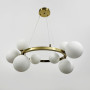 Зображення Кільцева латунна люстра з 9 білими плафонами Ø 60 см ИМ Light-Deco 4 