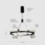 Зображення Кільцева чорна люстра з 12 скляними плафонами G9 Ø57 см ИМ Light-Deco 4 