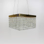 Зображення Неймовірна кришталева квадратна люстра з золотим обводком h35 ИМ Light-Deco 5 