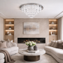 Зображення Стельова хромована люстра із прозорим кришталем Ø 50 см ИМ Light-Deco 8 