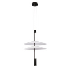 Люстра підвісна світлодіодна декоративна Levistella 792D1183 (500+500) BK чорний, плафон білий 