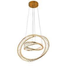 Люстра підвісна кришталева, LED кільця Levistella 799L8812C (600+400) FGD золото