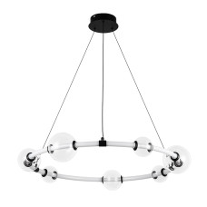 Люстра підвісна світлодіодна, LED кільце Levistella 7812021 (750) BK чорна з білим