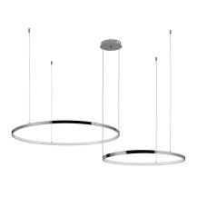 Люстра підвісна світлодіодна LED кільця Levistella 7529832-2B CHROME LED (800+1000) хром