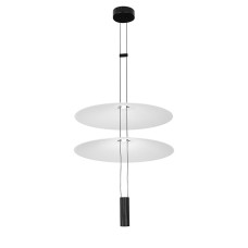 Люстра підвісна світлодіодна декоративна Levistella 792D1323 (500+500) BK чорна, плафон білий 