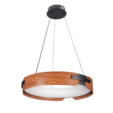 Люстра підвісна світлодіодна LED кільце Levistella 781P3958 (480) DWD чорна + темне дерево