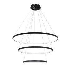 Люстра підвісна світлодіодна LED кільце Levistella 7529832-3A BLACK LED (400+600+800) чорна