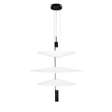 Люстра підвісна світлодіодна декоративна Levistella 792D1183 (500+680+500) BK чорна, плафон білий 