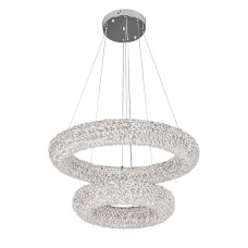 Люстра підвісна світлодіодна кришталева LED кільця Levistella 7897200 (600+400) CH хром