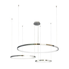 Люстра підвісна світлодіодна LED кільця Levistella 7529832-3B CHROME LED (400+600+800) хром