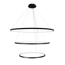 Люстра підвісна світлодіодна LED кільце Levistella 7529832-3A BLACK LED (600+800+1000) чорна
