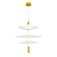 Люстра підвісна світлодіодна декоративна Levistella 792D1183 (500+680+500) AB золото, плафон білий