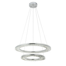 Люстра подвесная хрустальная, LED кольца Levistella 799L8806 (400+600) CH хром