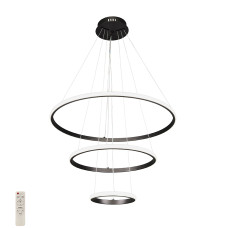 Люстра підвісна світлодіодна LED кільця Levistella 7521017 BK чорна