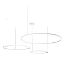 Люстра підвісна світлодіодна, LED кільця Levistella 7529832-3B WHITE LED (600+800+1000) біла