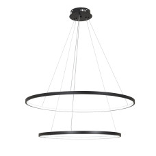 Люстра підвісна світлодіодна LED кільце Levistella 7529832-2A BLACK LED (600+800) чорна