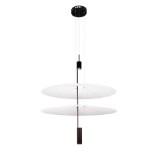 Люстра підвісна світлодіодна декоративна Levistella 792D1183 (680+680) BK чорна, плафон білий 