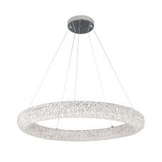 Люстра підвісна світлодіодна кришталева LED кільце Levistella 7897200 (800) CH хром