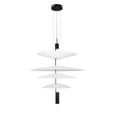 Люстра підвісна світлодіодна декоративна Levistella 792D1183 (500+680+500+360) BK чорна + білий