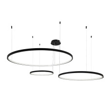 Люстра підвісна світлодіодна LED кільце Levistella 7529832-3B BLACK LED (400+600+800) чорна