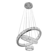 Люстра підвісна світлодіодні кільця, кришталева Levistella 802L700 CH хром