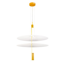 Люстра підвісна світлодіодна декоративна Levistella 792D1183 (680+680) AB золото, плафон білий