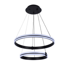 Люстра підвісна світлодіодна LED кільця Levistella 7871220 (400+600) BK чорна