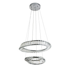 Люстра підвісна кришталева, LED кільця Levistella 799L8801 (500+350) CH хром